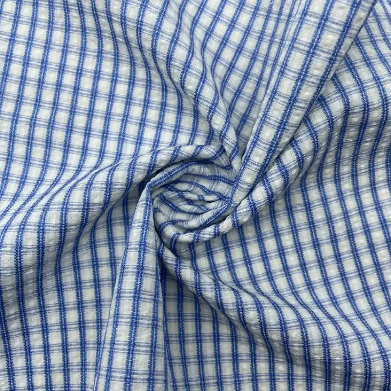 Vintage Plaid Seersucker Fabric By the Yard