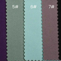 Four swatches of Longan Craft's Waterproof Gabardine Fabric By The Yard—solid color twill in purple, gray, light blue, and mauve (labeled 5#, 6#, 7#)—are ideal for durable, water-resistant workwear and outdoor apparel projects.