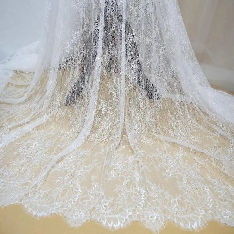 White Chantilly Lace Fabric By The Yard
