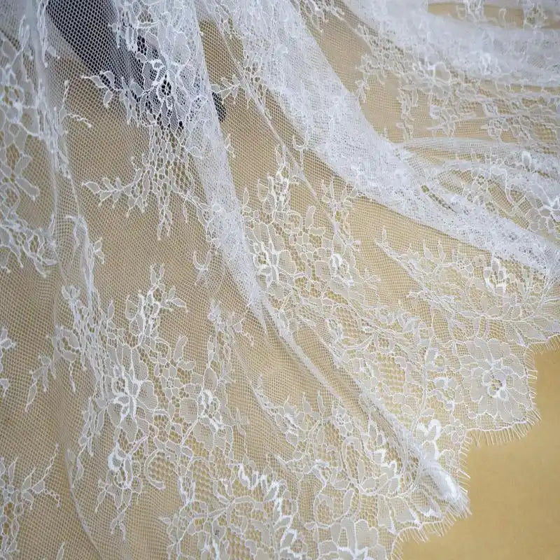 White Chantilly Lace Fabric By The Yard