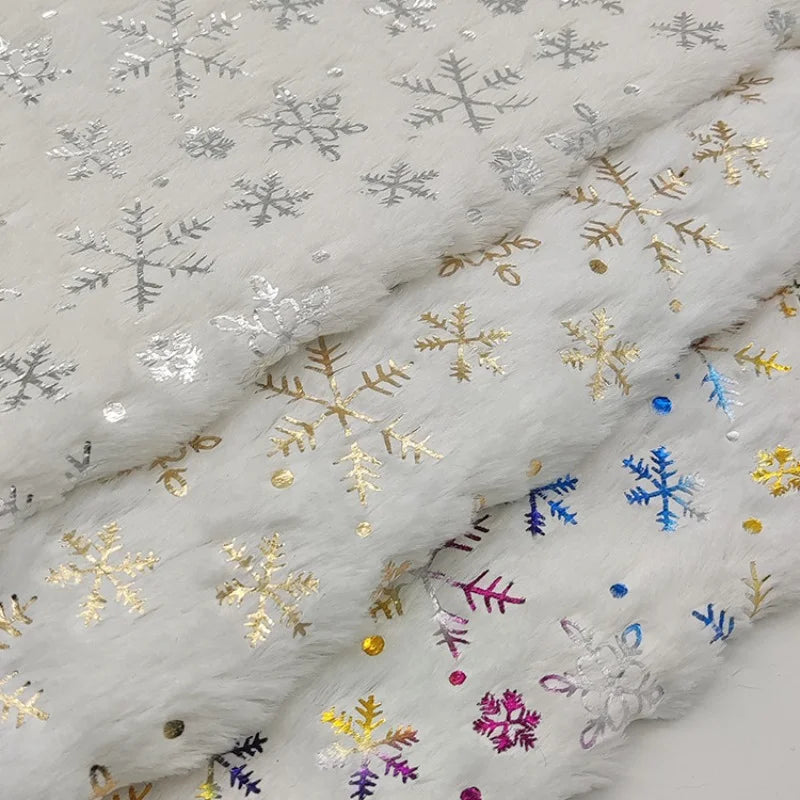 White Velvet Snowflake Fabric By The Yard