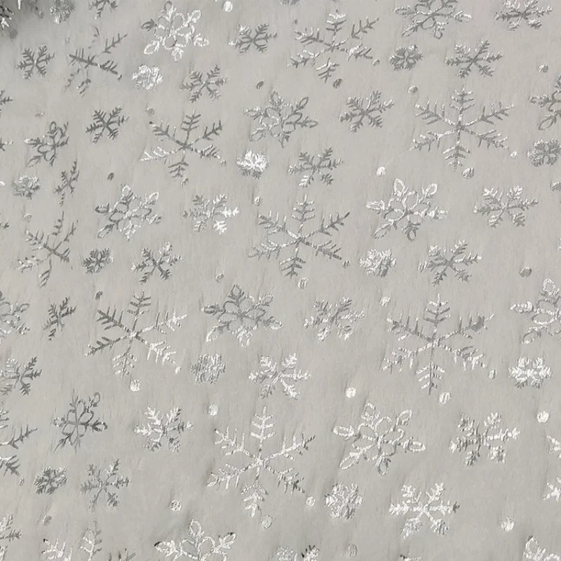 White Velvet Snowflake Fabric By The Yard