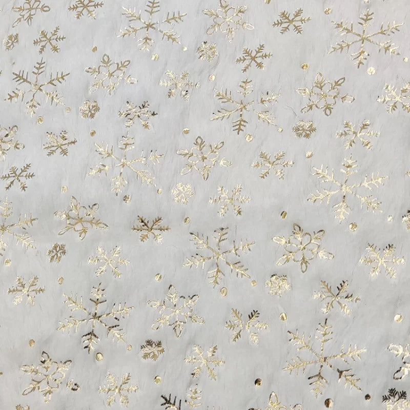 White Velvet Snowflake Fabric By The Yard