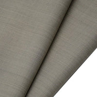 A close-up of two overlapping pieces of Longan raft Worsted Wool Gabardine, a light gray poly-wool twill fabric by the yard, highlighting its smooth, durable texture—ideal for tailored suits.