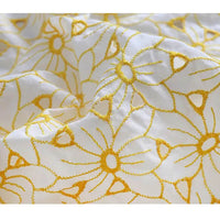 YellowFloralHollowOutEmbroideredEyeletFabricByTheYard