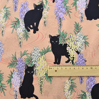 Cat Floral Printed Poplin Fabric By The Yard | Cotton Poplin Printed Fabric | Poplin for Quilting