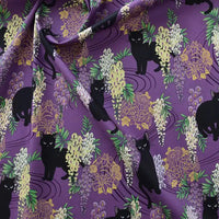 Cat Floral Printed Poplin Fabric By The Yard | Cotton Poplin Printed Fabric | Poplin for Quilting