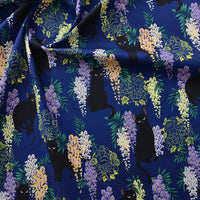 Cat Floral Printed Poplin Fabric By The Yard | Cotton Poplin Printed Fabric | Poplin for Quilting