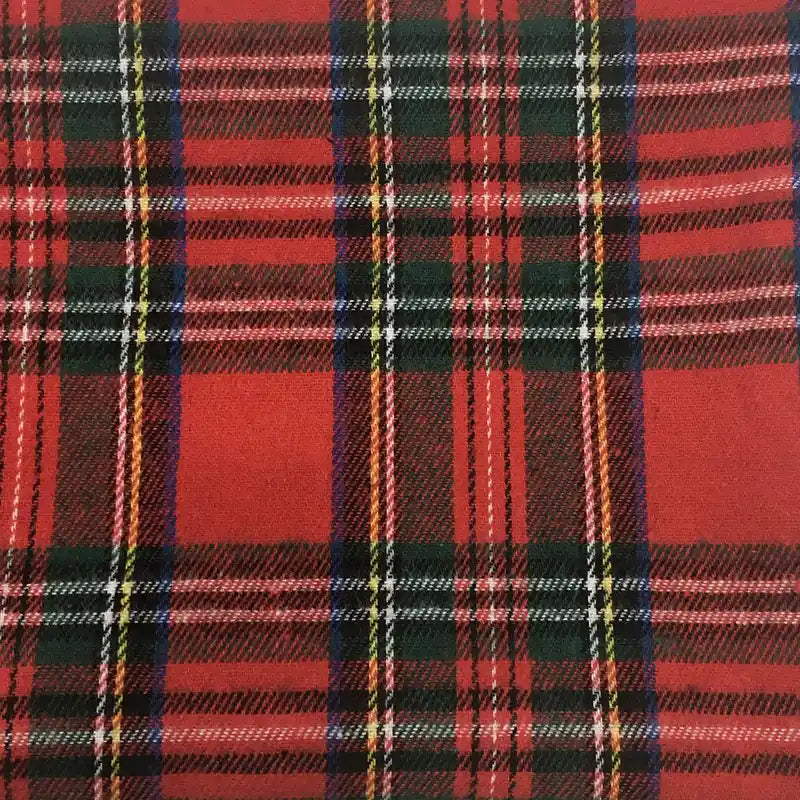 Christmas Plaid Flannel Fabric By The Yard | Comfy Polyester Cotton Holiday Flannelette Material | Dresses Shirt Sewing Craft Flannel Cloth