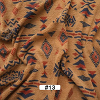 Close-up of Longon Craft’s Christmas Polar Fleece Fabric by the yard, a thick, double-sided polyester with a geometric red, blue, and black pattern—ideal for holiday accents and sewing projects. Labeled “#13” at bottom center.