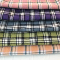Colorful Plaid Cotton Flannel Fabric By The Yard | Fall 100%Cotton Flannelette Material | Coat Shirt Sewing Upholstery Flannel Cloth