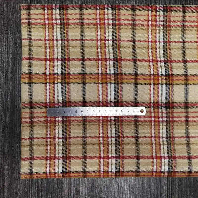Colorful Plaid Flannel Fabric By The Yard | Polyester Cotton Comfy Flannelette Textile Cloth | Super Snuggle Fall Flannel Material