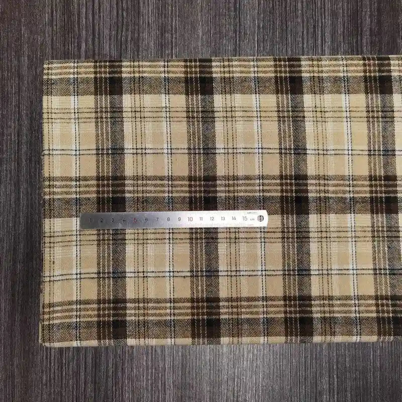 Colorful Plaid Flannel Fabric By The Yard | Polyester Cotton Comfy Flannelette Textile Cloth | Super Snuggle Fall Flannel Material