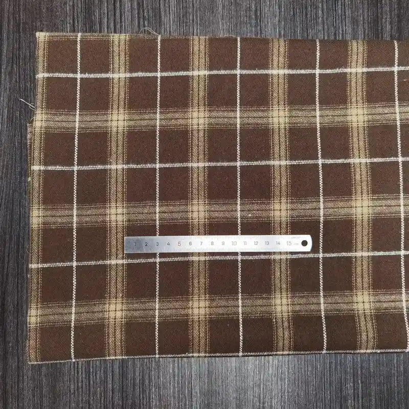 Colorful Plaid Flannel Fabric By The Yard | Polyester Cotton Comfy Flannelette Textile Cloth | Super Snuggle Fall Flannel Material