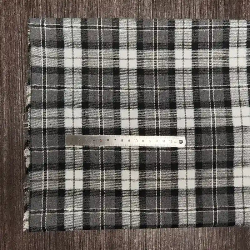 Colorful Plaid Flannel Fabric By The Yard | Polyester Cotton Comfy Flannelette Textile Cloth | Super Snuggle Fall Flannel Material