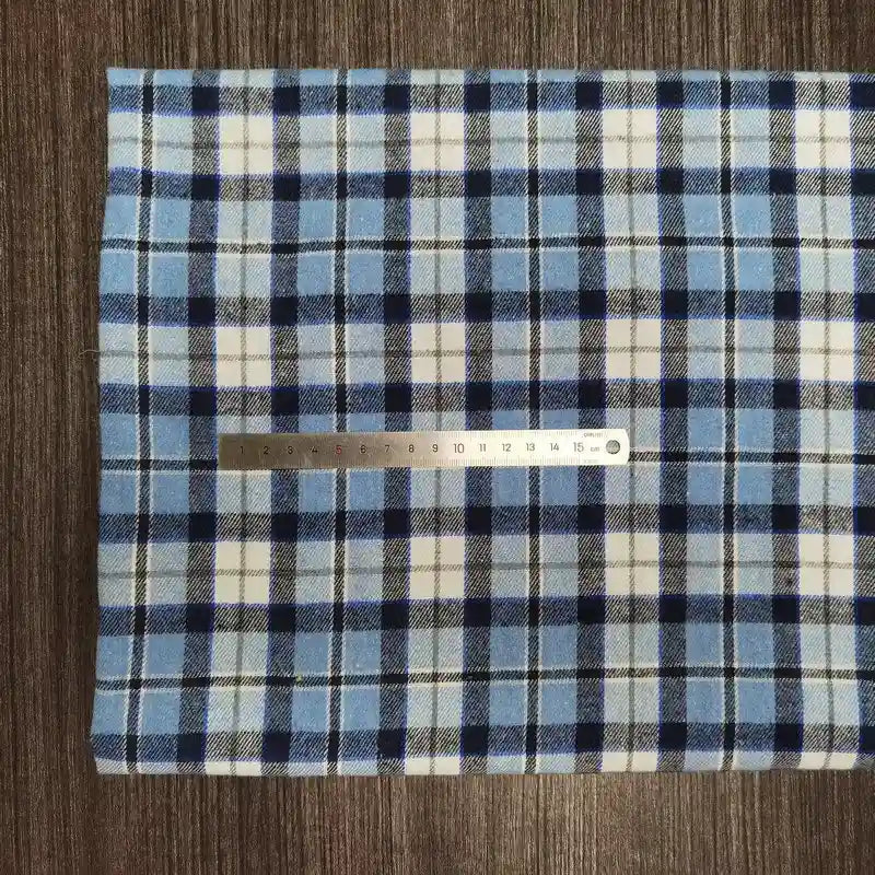 Colorful Plaid Flannel Fabric By The Yard | Polyester Cotton Comfy Flannelette Textile Cloth | Super Snuggle Fall Flannel Material
