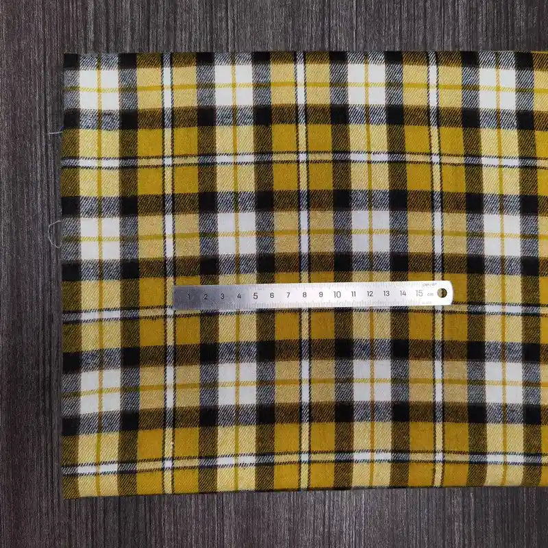 Colorful Plaid Flannel Fabric By The Yard | Polyester Cotton Comfy Flannelette Textile Cloth | Super Snuggle Fall Flannel Material