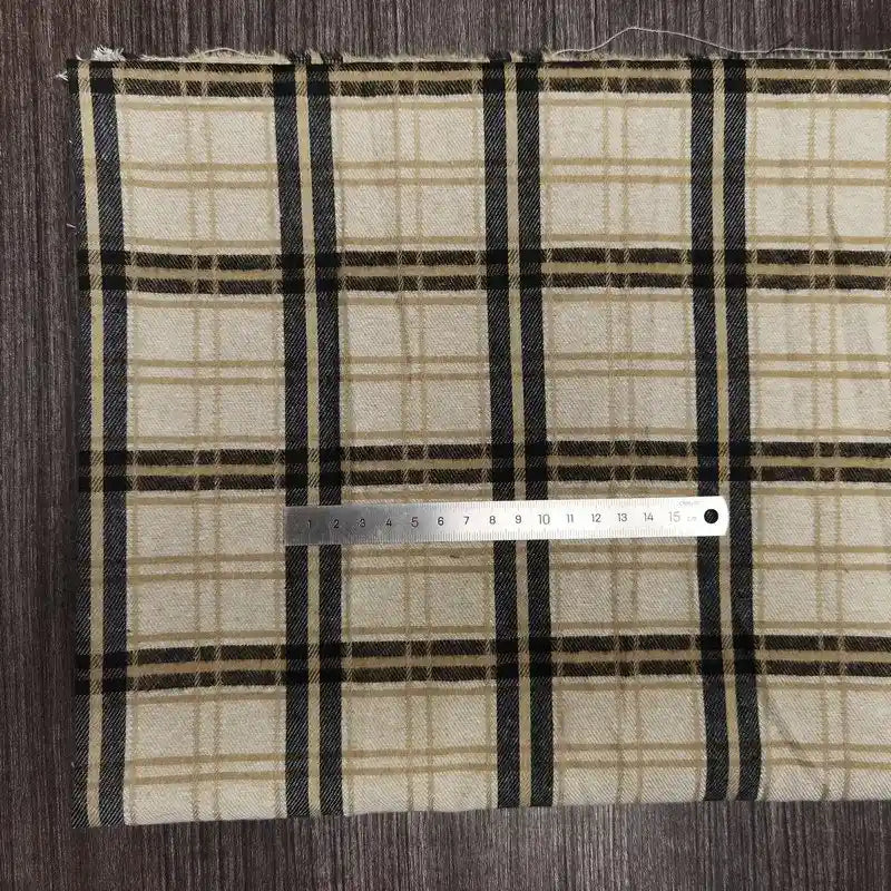 Colorful Plaid Flannel Fabric By The Yard | Polyester Cotton Comfy Flannelette Textile Cloth | Super Snuggle Fall Flannel Material