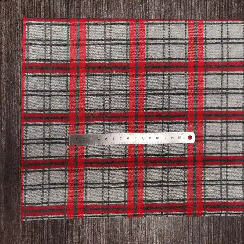 Colorful Plaid Flannel Fabric By The Yard | Polyester Cotton Comfy Flannelette Textile Cloth | Super Snuggle Fall Flannel Material