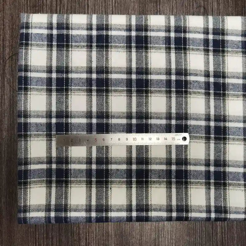 Colorful Plaid Flannel Fabric By The Yard | Polyester Cotton Comfy Flannelette Textile Cloth | Super Snuggle Fall Flannel Material
