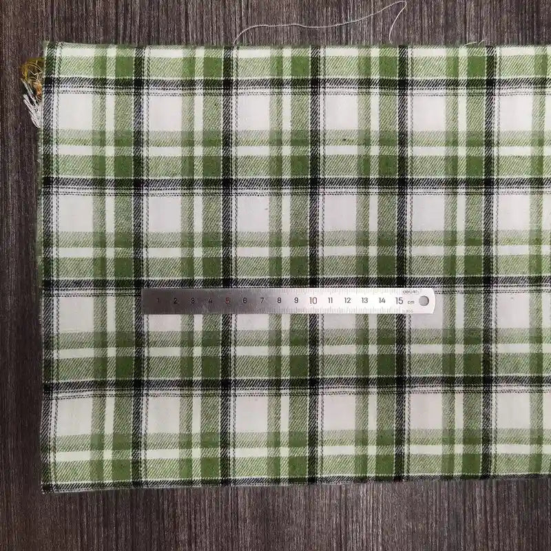 Colorful Plaid Flannel Fabric By The Yard | Polyester Cotton Comfy Flannelette Textile Cloth | Super Snuggle Fall Flannel Material