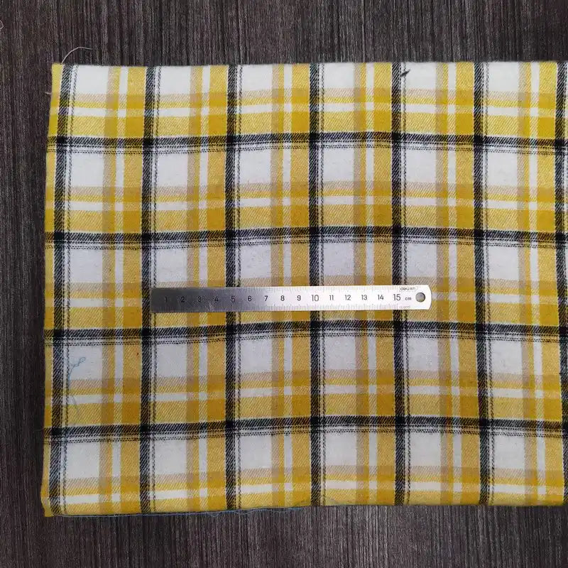 Colorful Plaid Flannel Fabric By The Yard | Polyester Cotton Comfy Flannelette Textile Cloth | Super Snuggle Fall Flannel Material