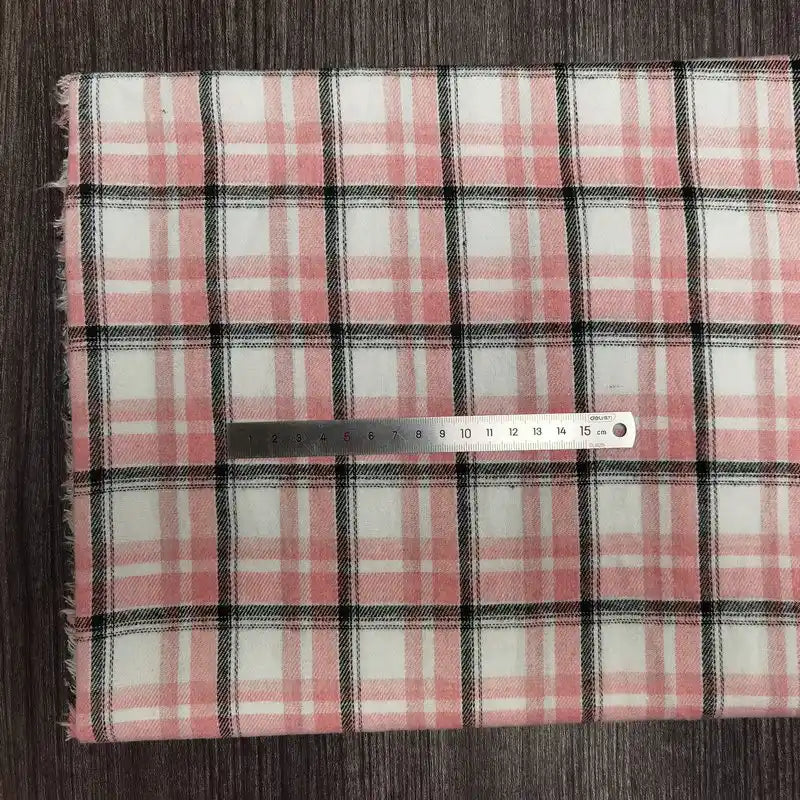 Colorful Plaid Flannel Fabric By The Yard | Polyester Cotton Comfy Flannelette Textile Cloth | Super Snuggle Fall Flannel Material