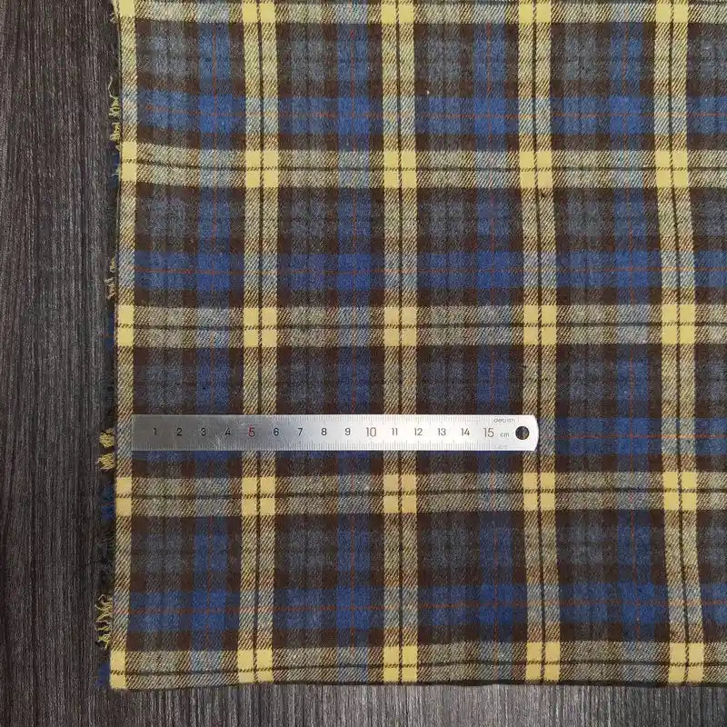 Colorful Plaid Flannel Fabric By The Yard | Polyester Cotton Comfy Flannelette Textile Cloth | Super Snuggle Fall Flannel Material