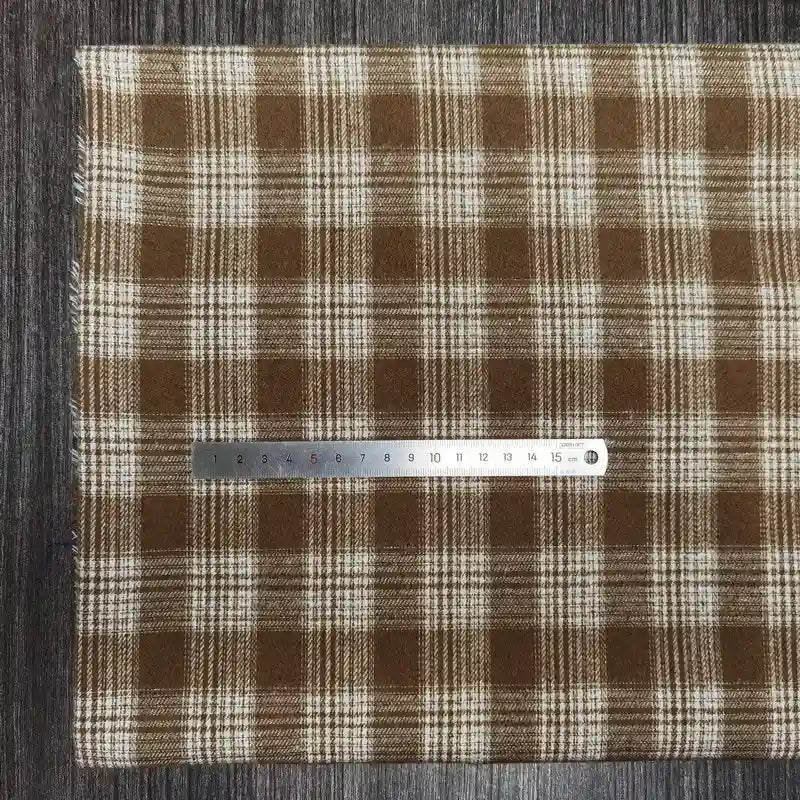 Colorful Plaid Flannel Fabric By The Yard | Polyester Cotton Comfy Flannelette Textile Cloth | Super Snuggle Fall Flannel Material