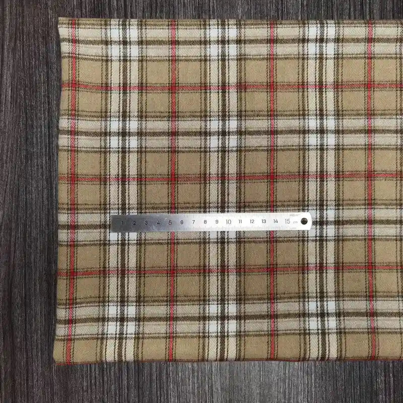 Colorful Plaid Flannel Fabric By The Yard | Polyester Cotton Comfy Flannelette Textile Cloth | Super Snuggle Fall Flannel Material
