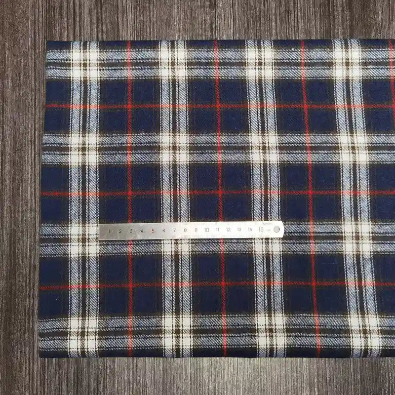 Colorful Plaid Flannel Fabric By The Yard | Polyester Cotton Comfy Flannelette Textile Cloth | Super Snuggle Fall Flannel Material