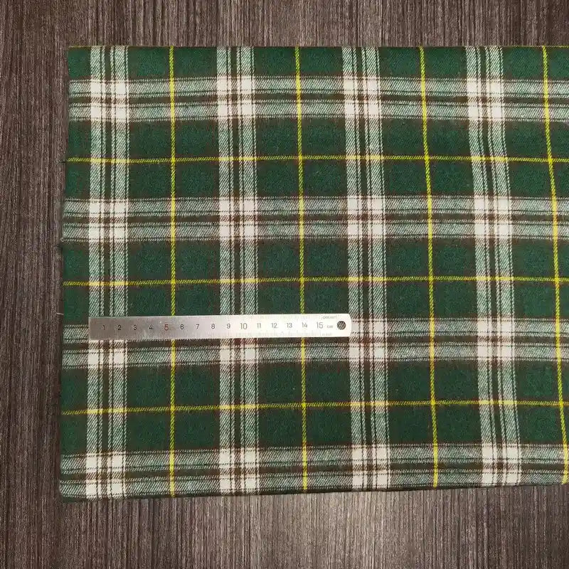Colorful Plaid Flannel Fabric By The Yard | Polyester Cotton Comfy Flannelette Textile Cloth | Super Snuggle Fall Flannel Material