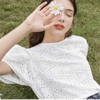 Floral Embroidered Eyelet Fabric By The Yard-Longancraft