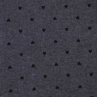 Dark gray fabric with small black heart patterns