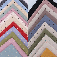 Longon Craft's Dot Heart Cotton Flannel features cozy, colorful fabric squares with polka dot and tiny heart patterns—perfect for snuggly sewing projects and crafts.