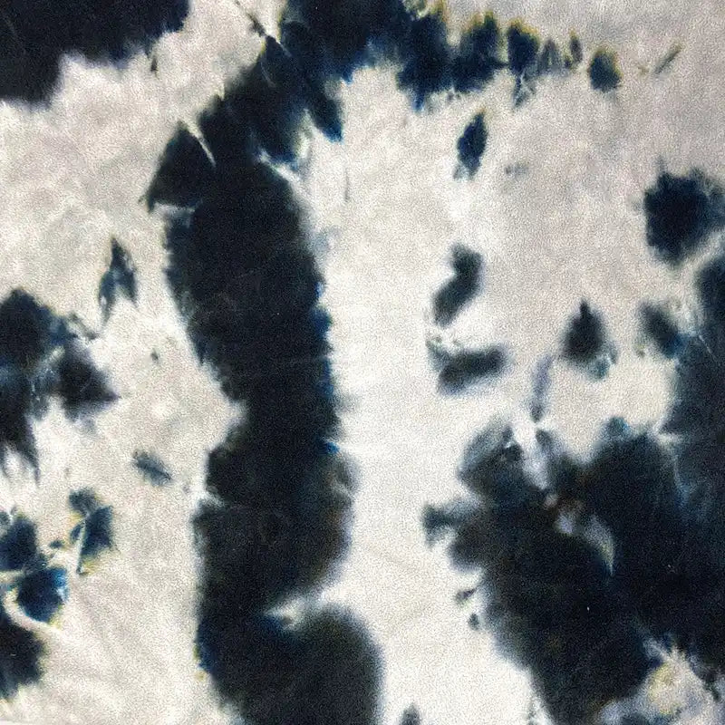 Longon Craft’s Double Sided Polar Fleece Fabric By The Yard features a tie-dye watercolor pattern with black and dark gray splotches on light gray or white, ideal for clothing and sewing projects using thick polar fleece material.