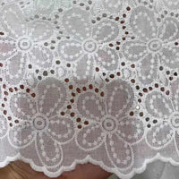 Floral Embroidered Eyelet Fabric By The Yard-Longancraft