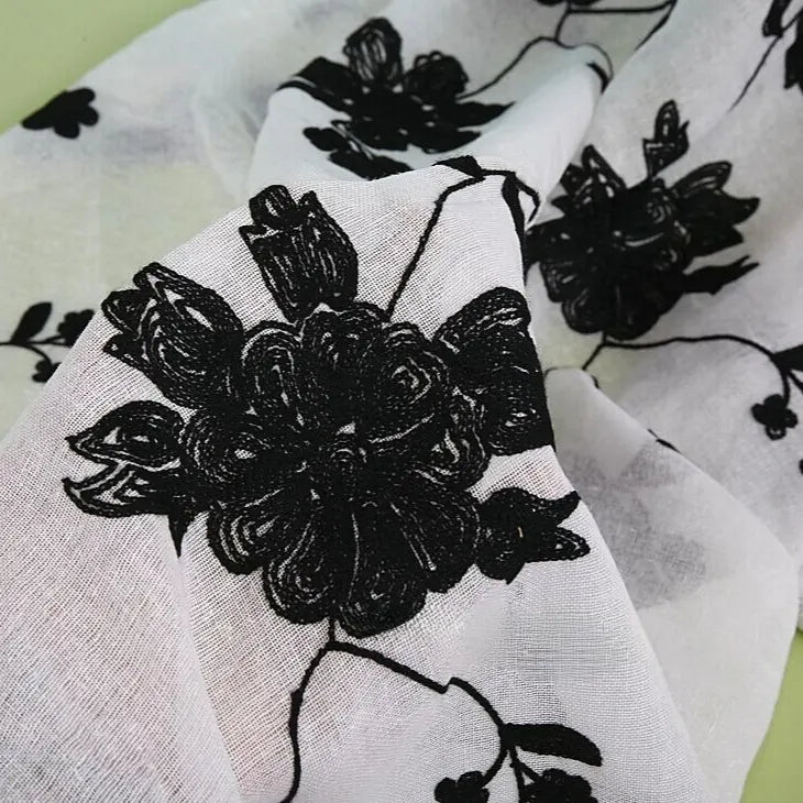 embroideredlinengauzefabricbytheyard