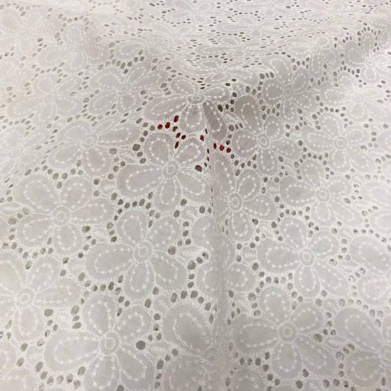 Floral Embroidered Eyelet Fabric By The Yard-Longancraft