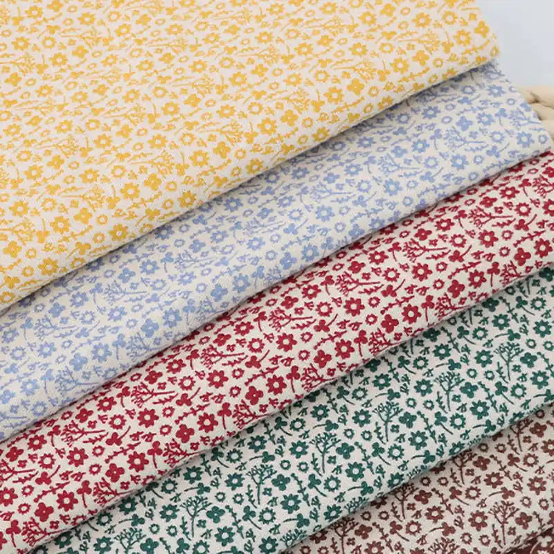 Floral Cotton Flannel Fabric By The Yard | Colorful Printed Fall Flannel Fabric Material | Dresses Clothes Sewing Craft Textile Cloth
