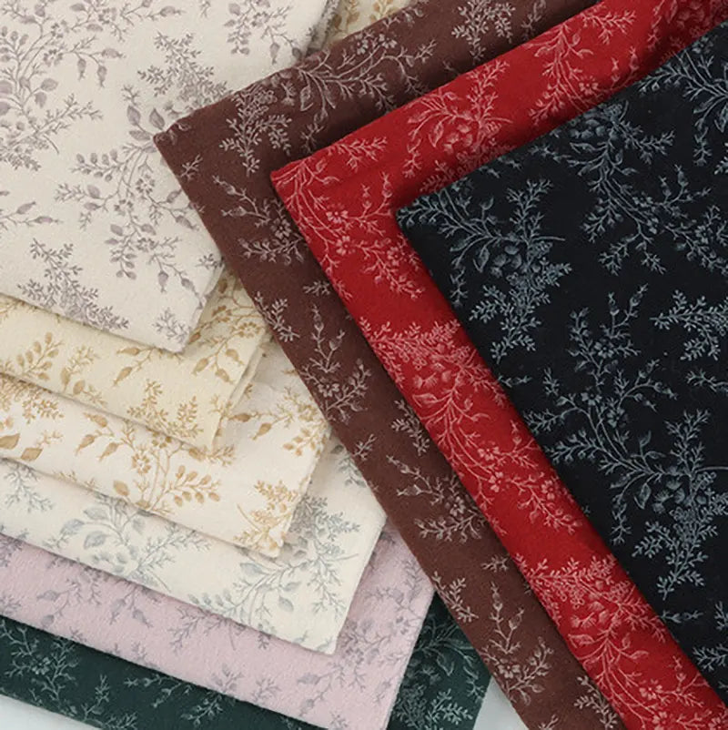 Floral Cotton Flannel Fabric By The Yard | Colorful Printed Fall Flannel Fabric Material | Dresses Clothes Sewing Craft Textile Cloth
