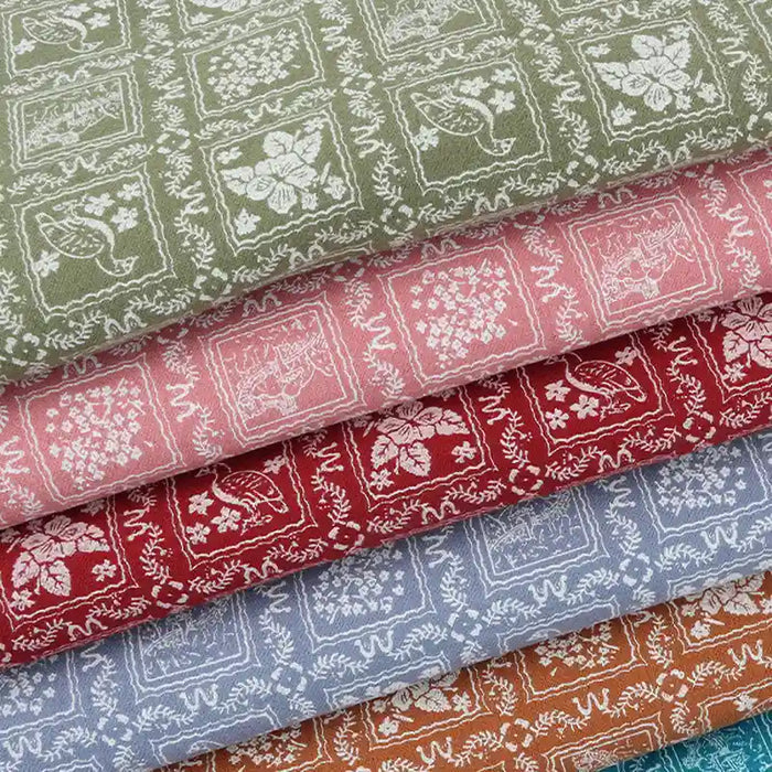 Floral Cotton Flannel Fabric By The Yard | Colorful Printed Fall Flannel Fabric Material | Dresses Clothes Sewing Craft Textile Cloth