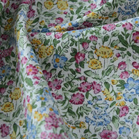 Floral Printed Poplin Fabric By The Yard | Flowers Cotton Poplin Textile Cloth | Lightweight Poplin Material