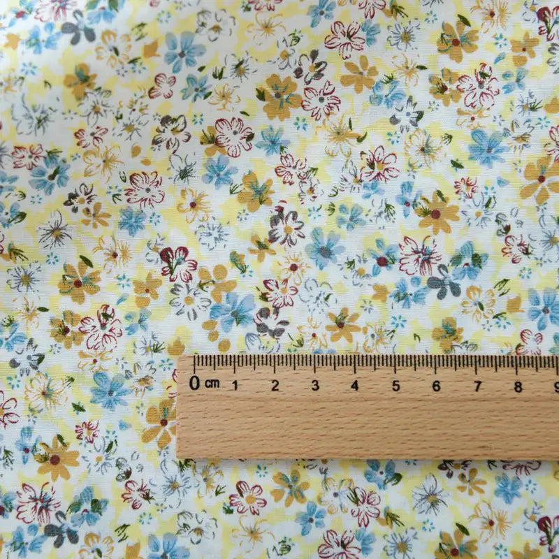 Floral Printed Poplin Fabric By The Yard | Flowers Cotton Poplin Textile Cloth | Lightweight Poplin Material