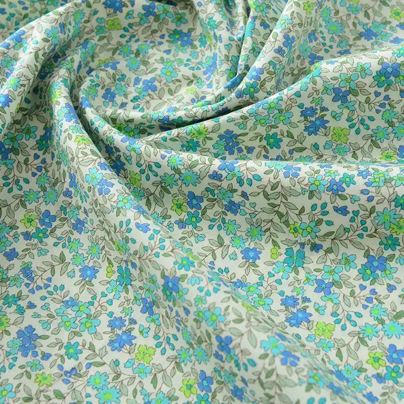 Floral Printed Poplin Fabric By The Yard | Flowers Cotton Poplin Textile Cloth | Lightweight Poplin Material