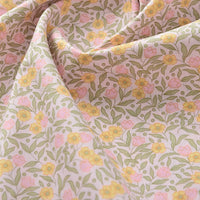 Floral Printed Poplin Fabric By The Yard | Flowers Cotton Poplin Textile Cloth | Lightweight Poplin Material