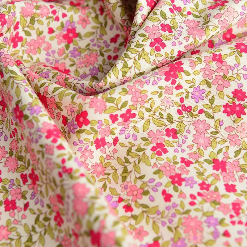 Floral Printed Poplin Fabric By The Yard | Flowers Cotton Poplin Textile Cloth | Lightweight Poplin Material
