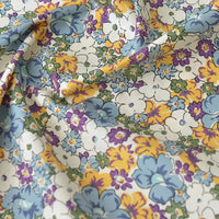 Floral Printed Poplin Fabric By The Yard | Flowers Cotton Poplin Textile Cloth | Lightweight Poplin Material