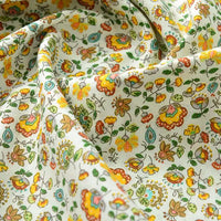 Floral Printed Poplin Fabric By The Yard | Flowers Cotton Poplin Textile Cloth | Lightweight Poplin Material