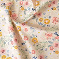 Floral Printed Poplin Fabric By The Yard | Flowers Cotton Poplin Textile Cloth | Lightweight Poplin Material
